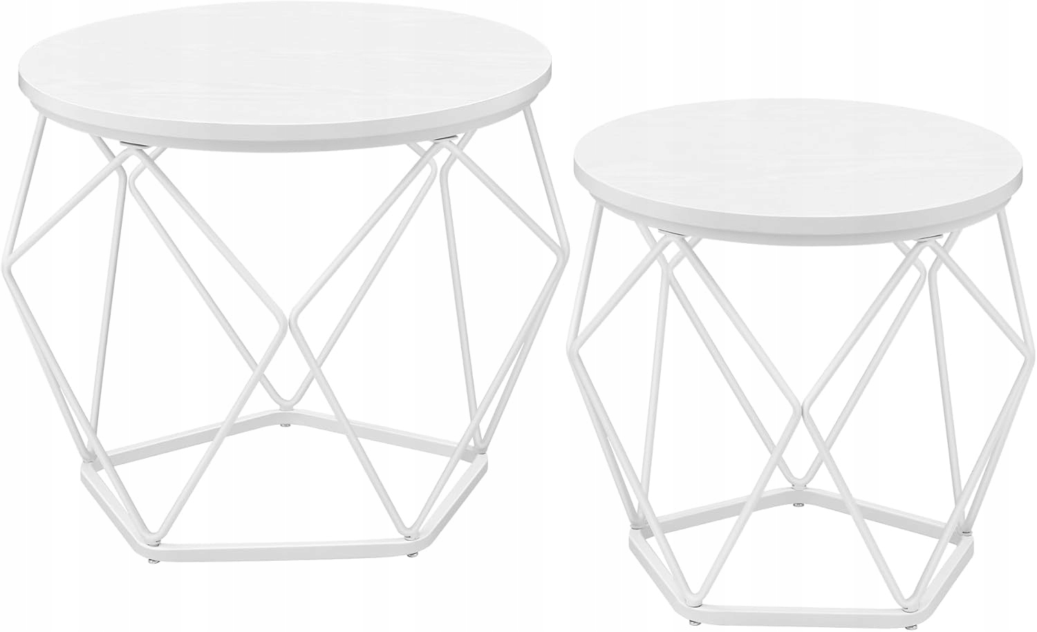 Kávový stolek Songmics Vasagle oválný 50 x 50 x 40 cm bílý LET040W46