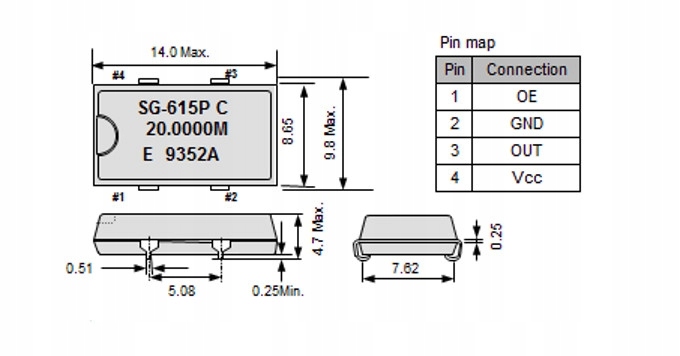 Generator kwarcowy 64.000MHz SMD @ 5V Producent Inna