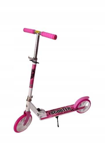Hulajnoga Miejska Dla Dzieci Dziewczynki Duża 200mm koła Składana Różowa