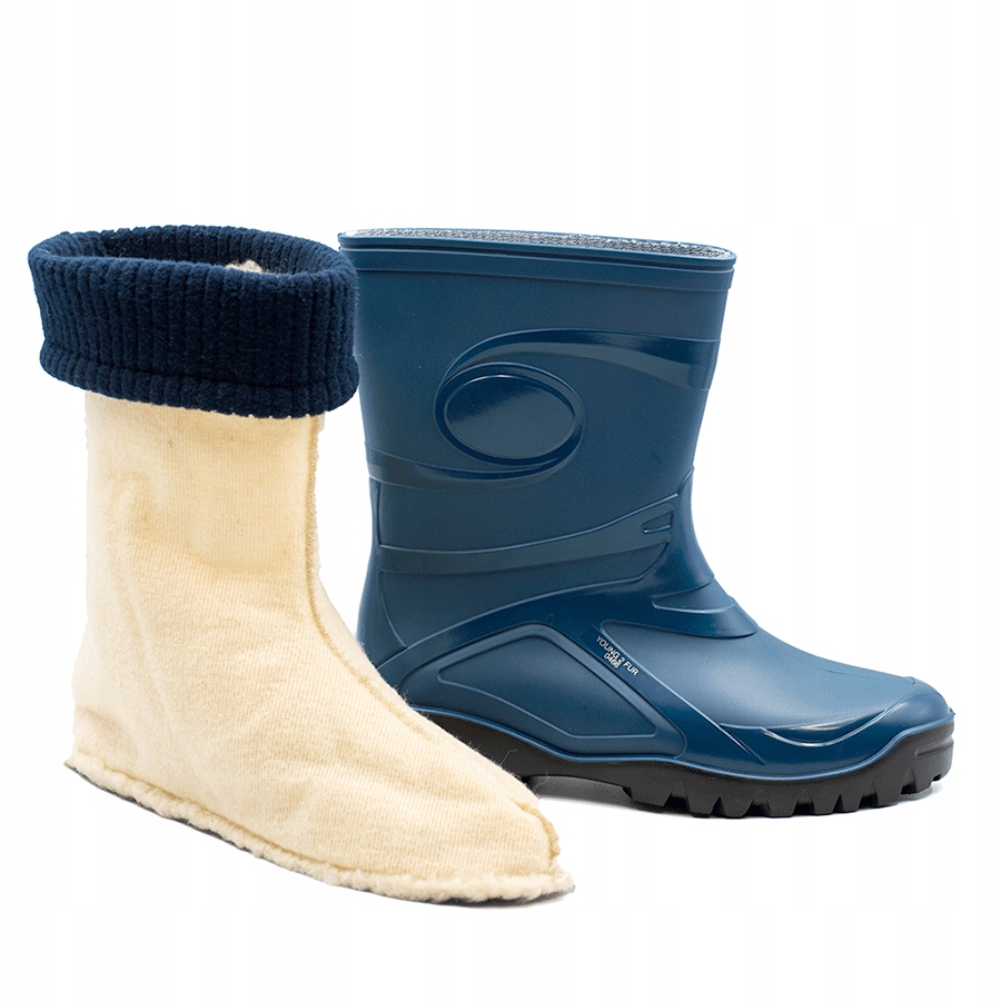 Kalosze ocieplane DAMSKIE ciepłe gumowce OCIEPLACZ wymienny gumiaki Demar Kolor niebieski