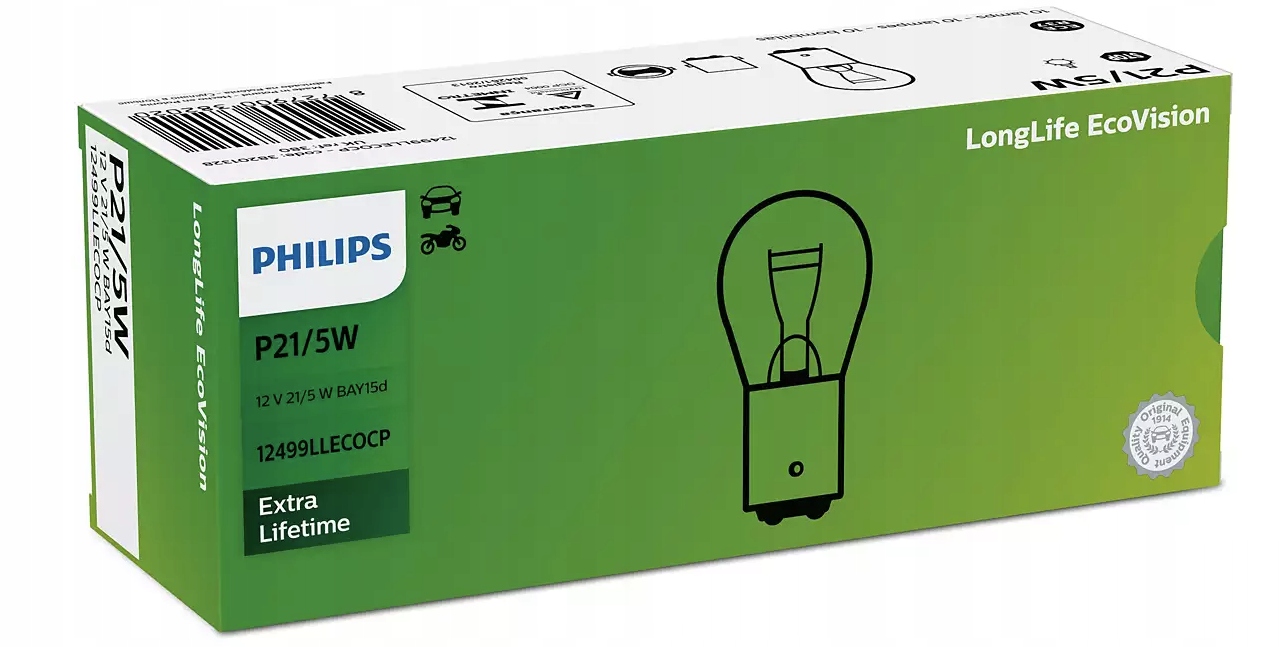 

Philips LongLifeEcoVision P21/5W 12V 10 sztuk