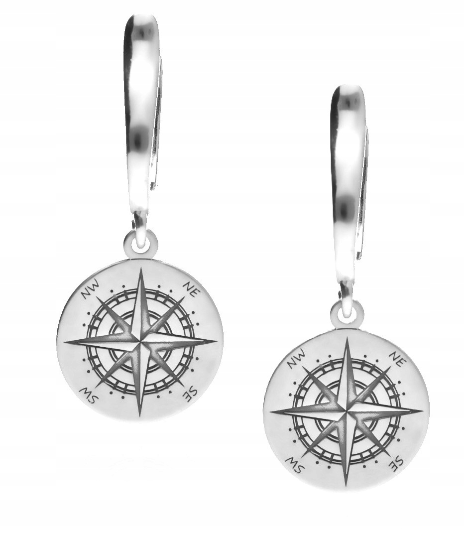 Stříbrné náušnice větrná růže Nesw stříbro 925