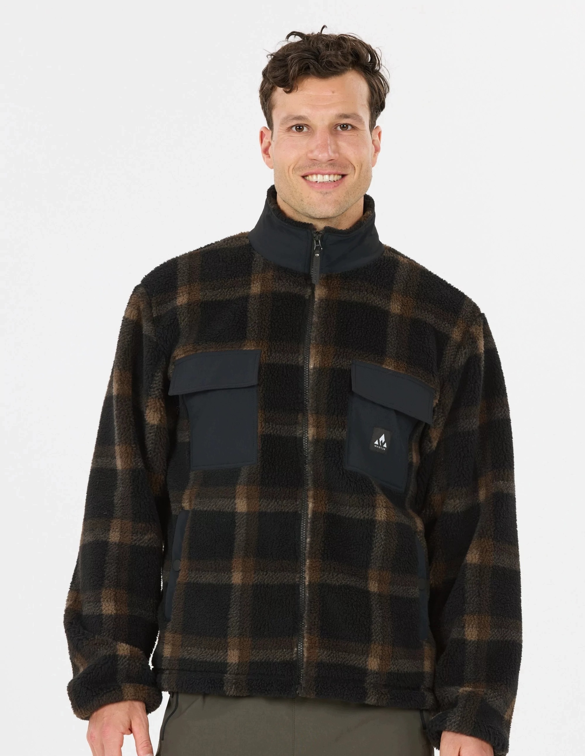 Whistler Carrillo bluza polarowa męska teddy baranek w kratę stójka Ykk XXL