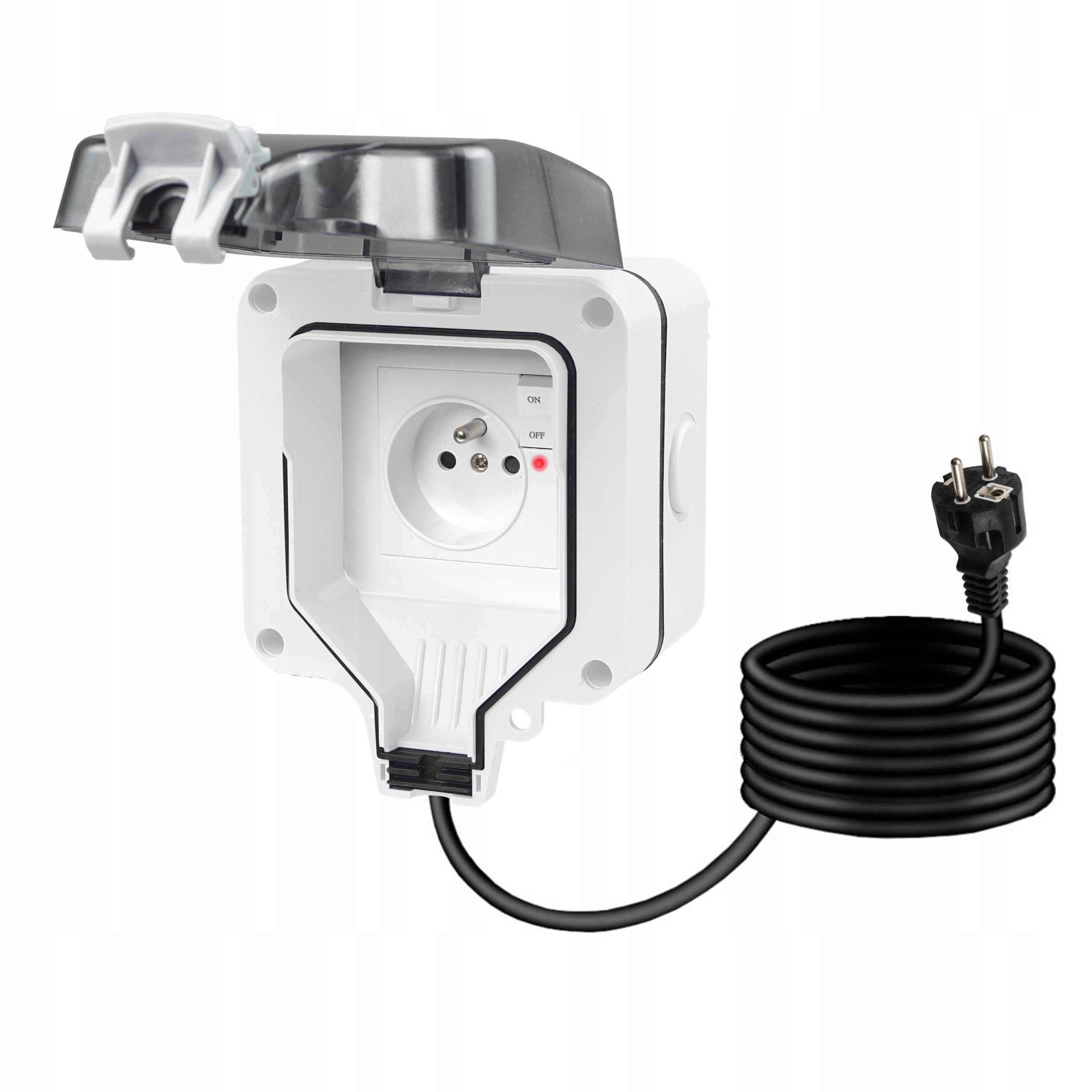 Gniazdo Zewnętrzne Elektryczne Ogrodowe Wodoszczelne Z Bolcem 230V IP66