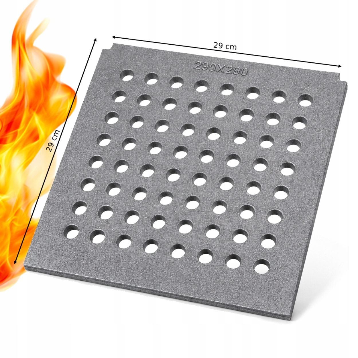 Děrovaný Litinový Rošt Do Krbu Invicta Uniflam 29x29 S Výřezy