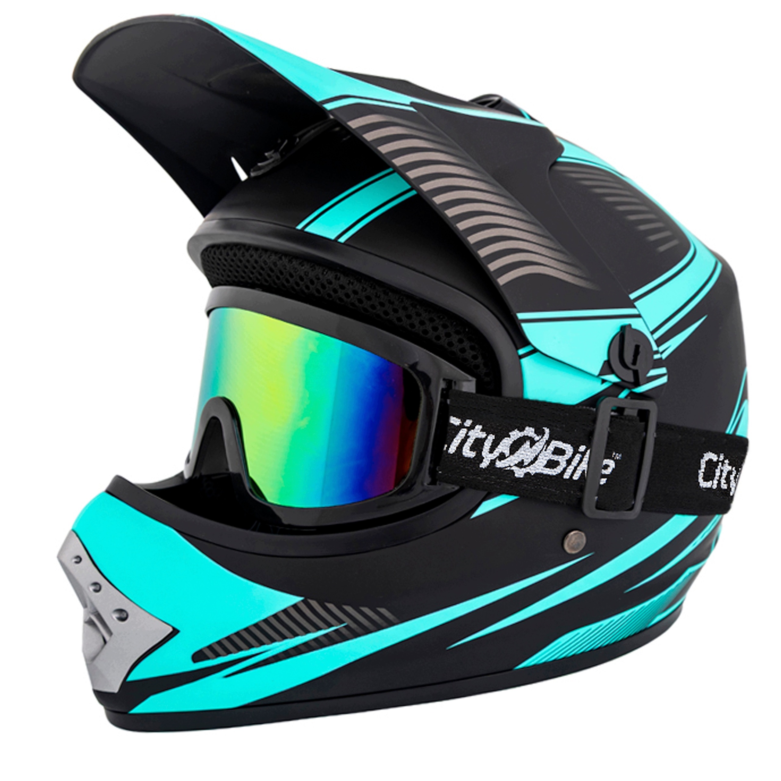 Kask dla dzieci L Gogle na Cross Enduro Mini Quad Atv Cross Bmx Hulajnoga