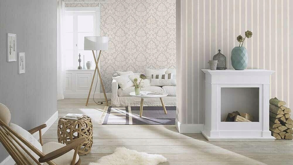 TAPETY TAPETA SZARA ORNAMENT SZARY BIAŁY RASCH Kod producenta 474343