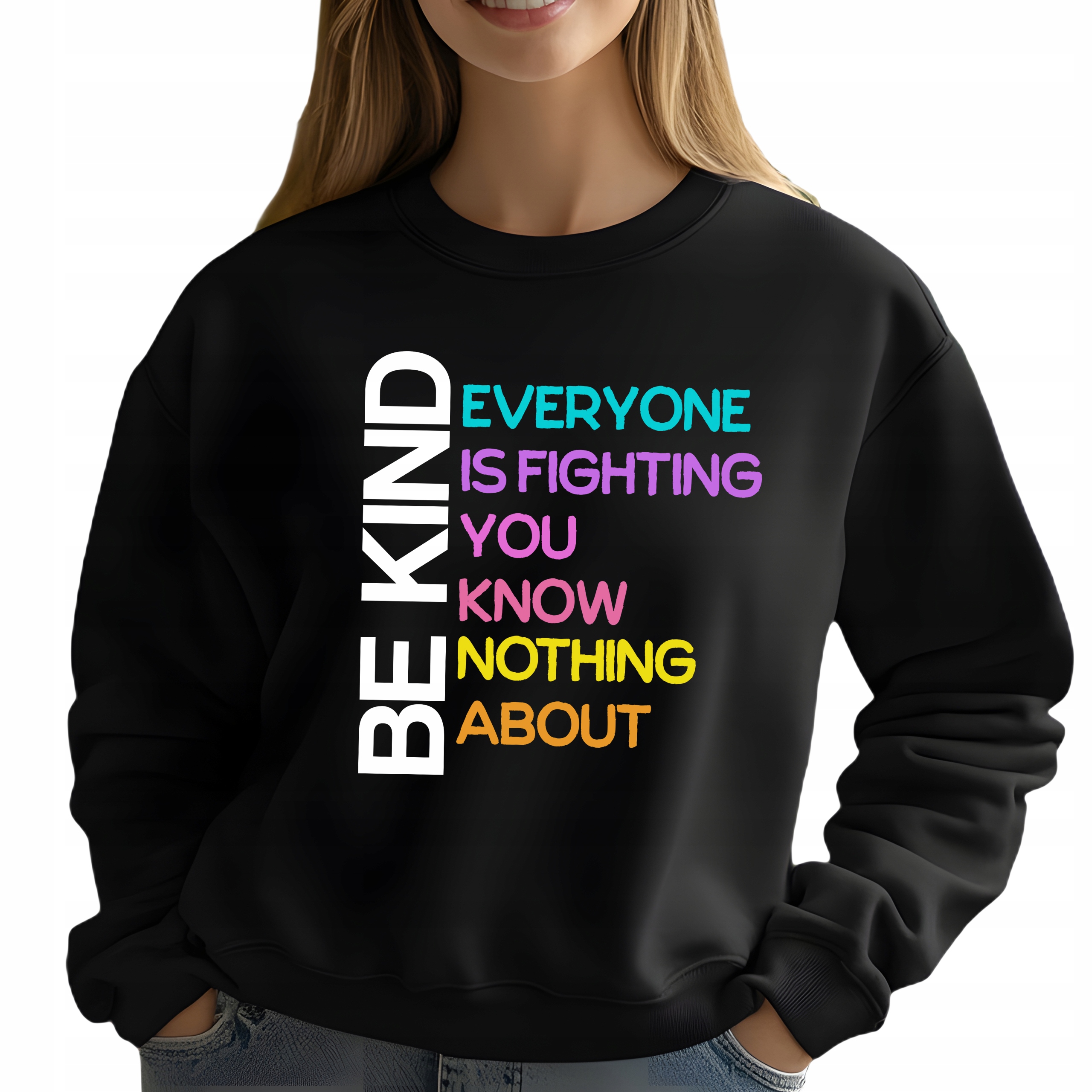 Mikina Černá Dresová Dárek k narozeninám Be Kind Velikost L Vzory