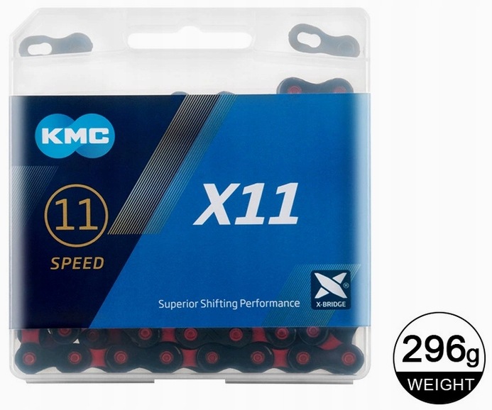 Łańcuch rowerowy Kmc X11 11-rzędowy 118 ogniw Czarno-Różowy Spinka