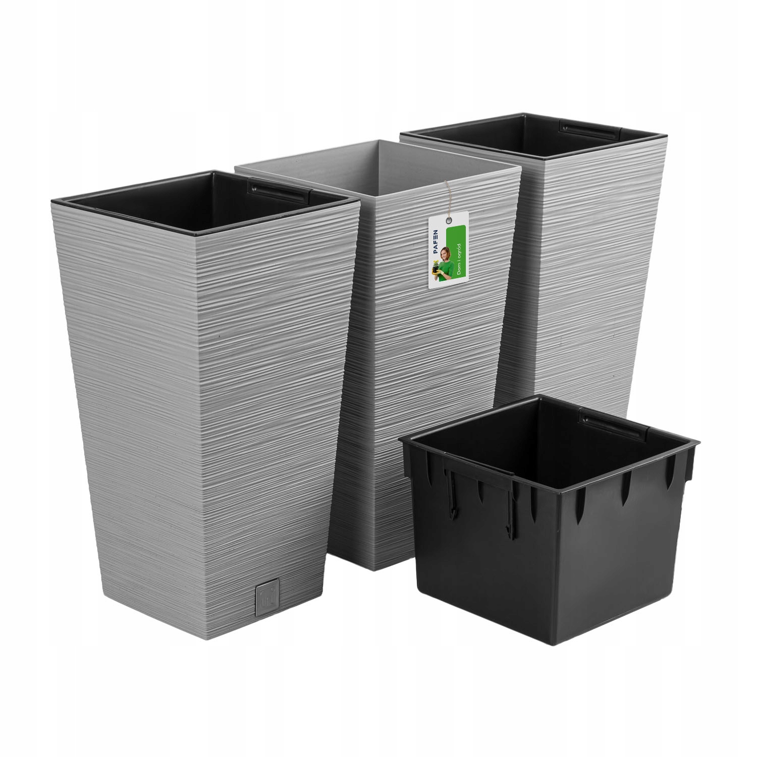 

3X Doniczka na kwiaty Donica Furu DFSH300 Szara