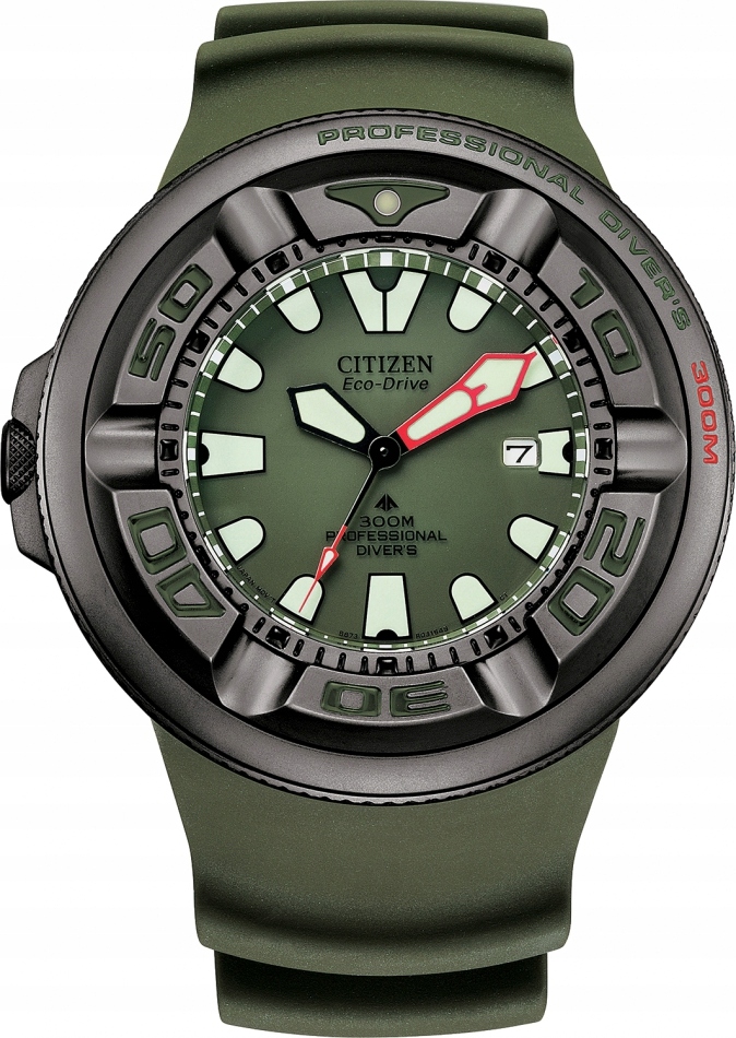 Zestaw męski Citizen BJ8057-17X zielony sportowy do nurkowania