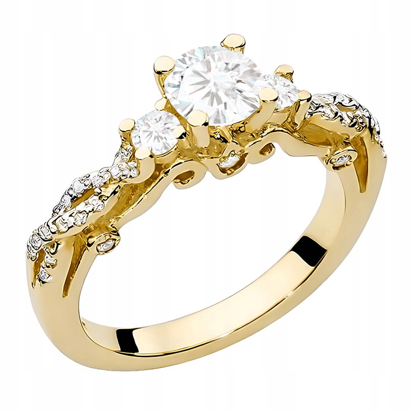 Zlatý Prstýnek Zásnubní pr. 585 s laboratorními diamanty 0,84 ct