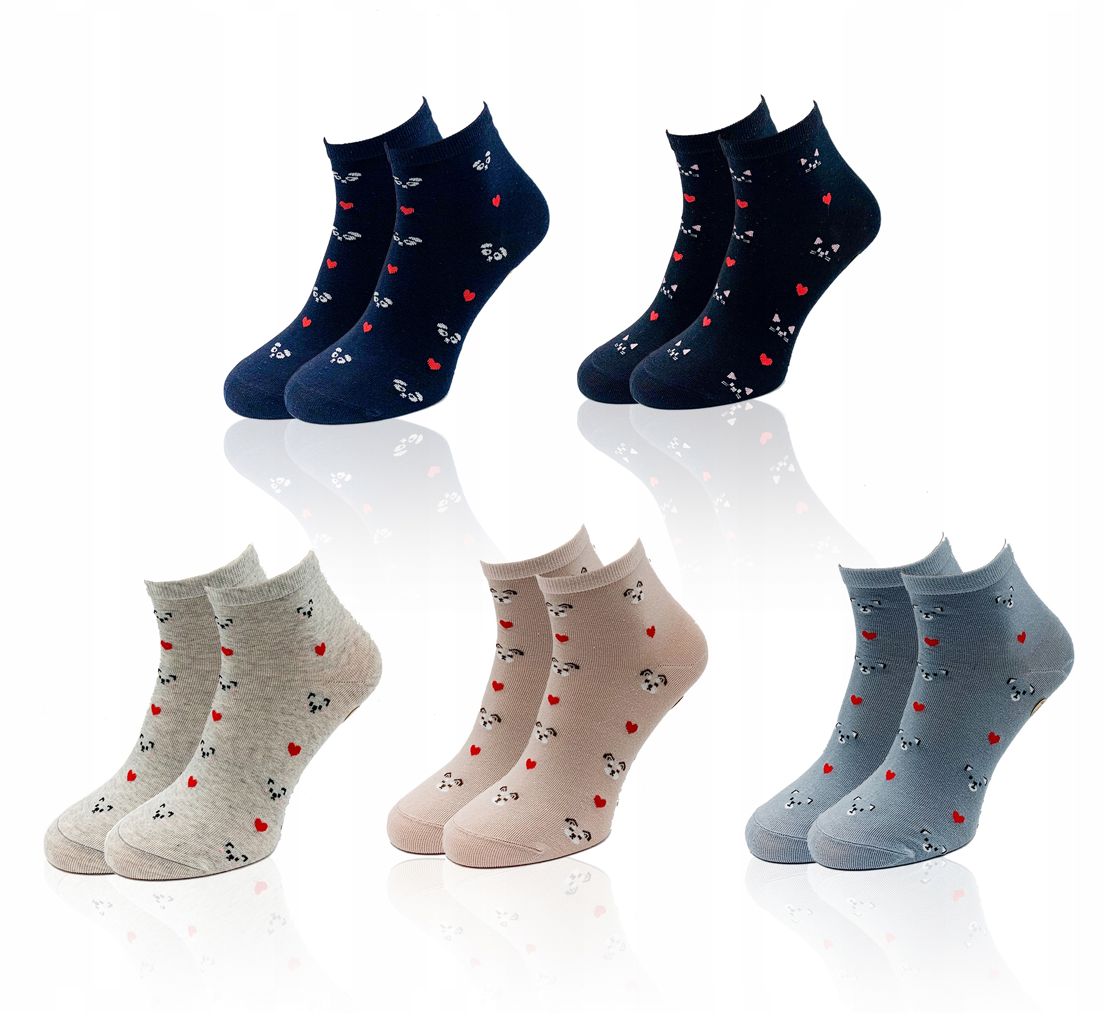 

5x Skarpety Damskie Bawełniane Zakostki 38-42