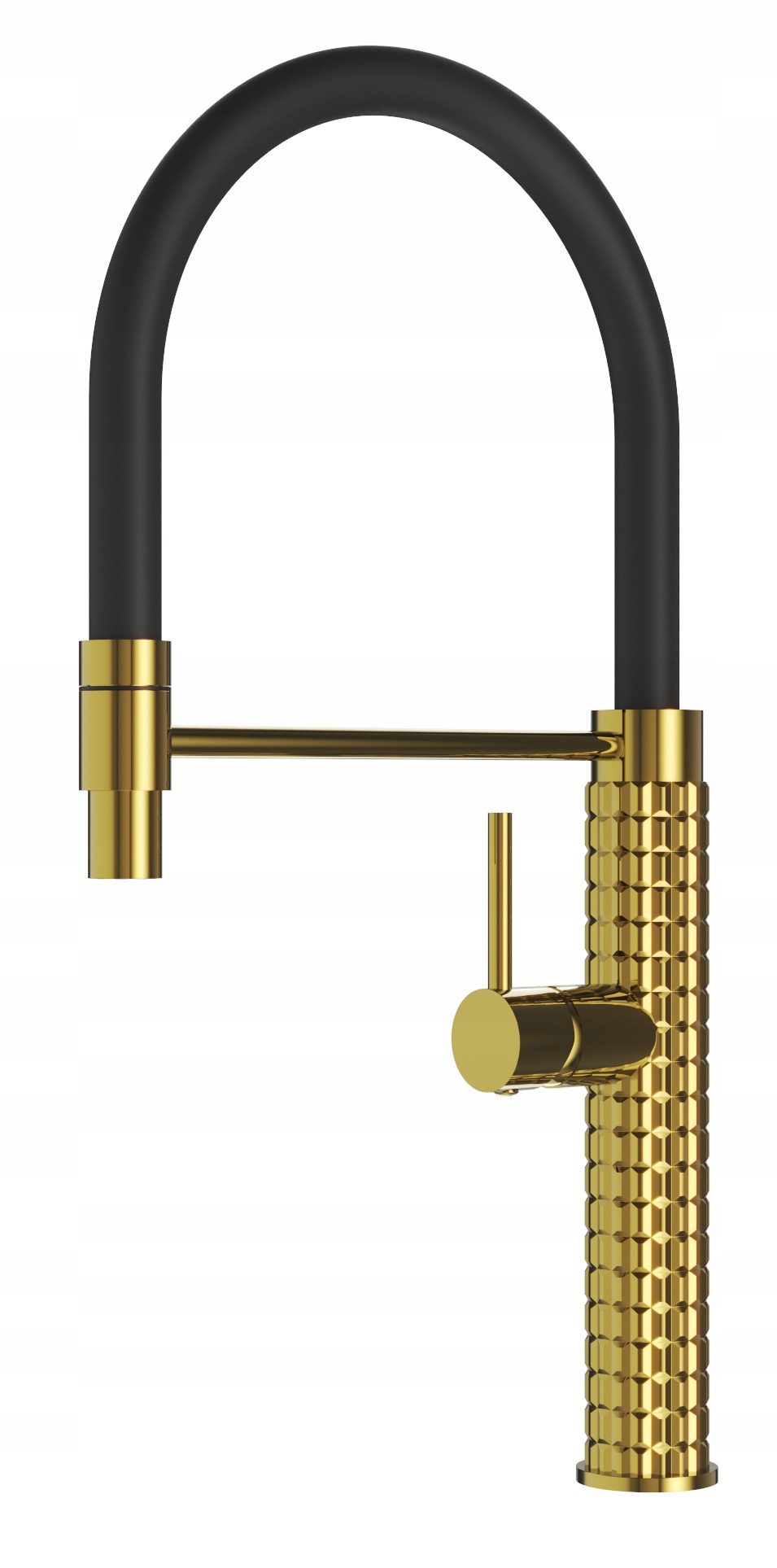 Zlatá Kuchynská Batéria S Flexibilným Výtokom Do Umývadla, Moderný Fano