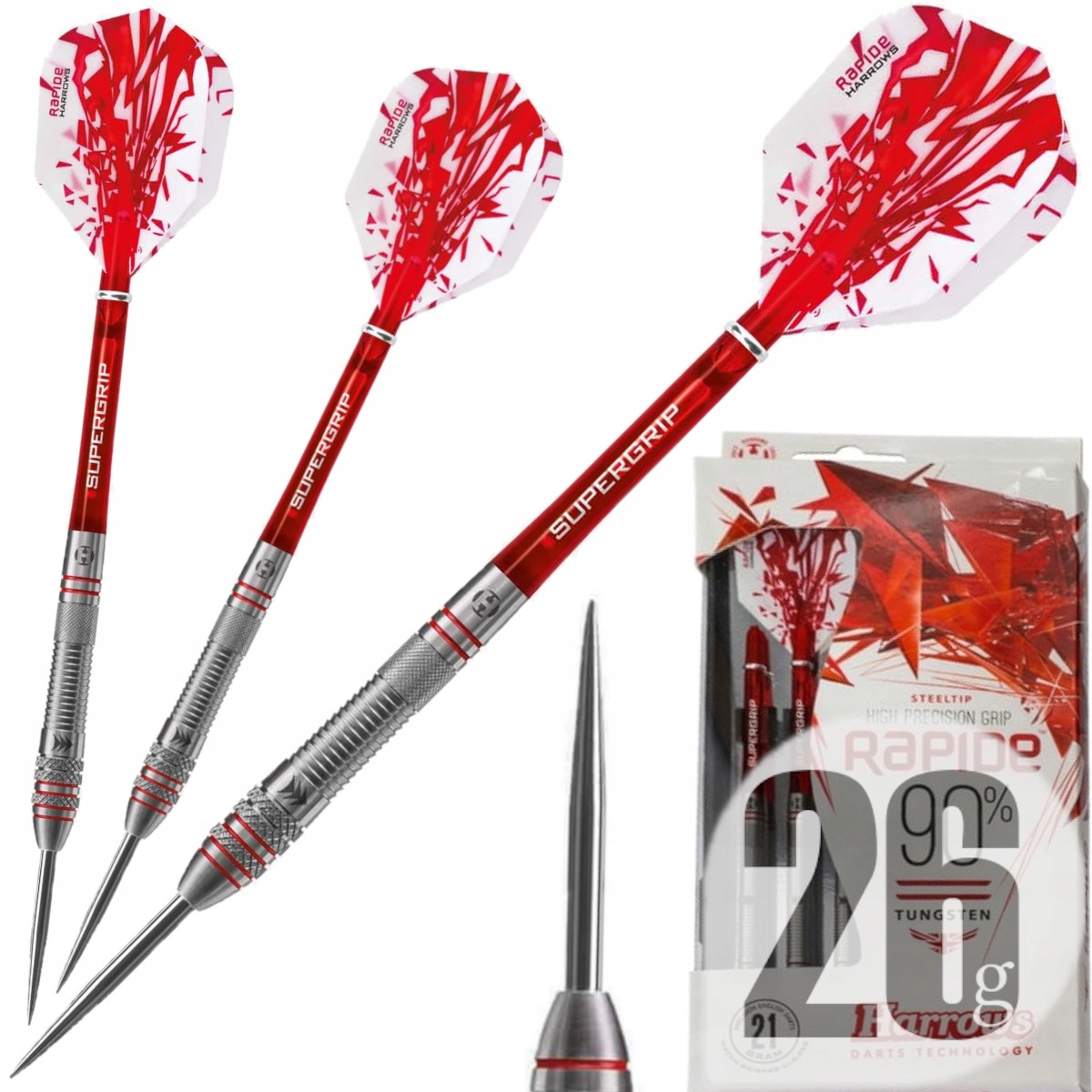 Rzutki do darta RAPIDE 90% wolfram Steeltip 26g K