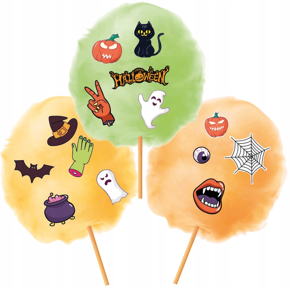 Zestaw HALLOWEEN Cukier do WATY CUKROWEJ KOLOROWY SMAKOWY PATYCZKI 12x 100g EAN (GTIN) 5906349452096