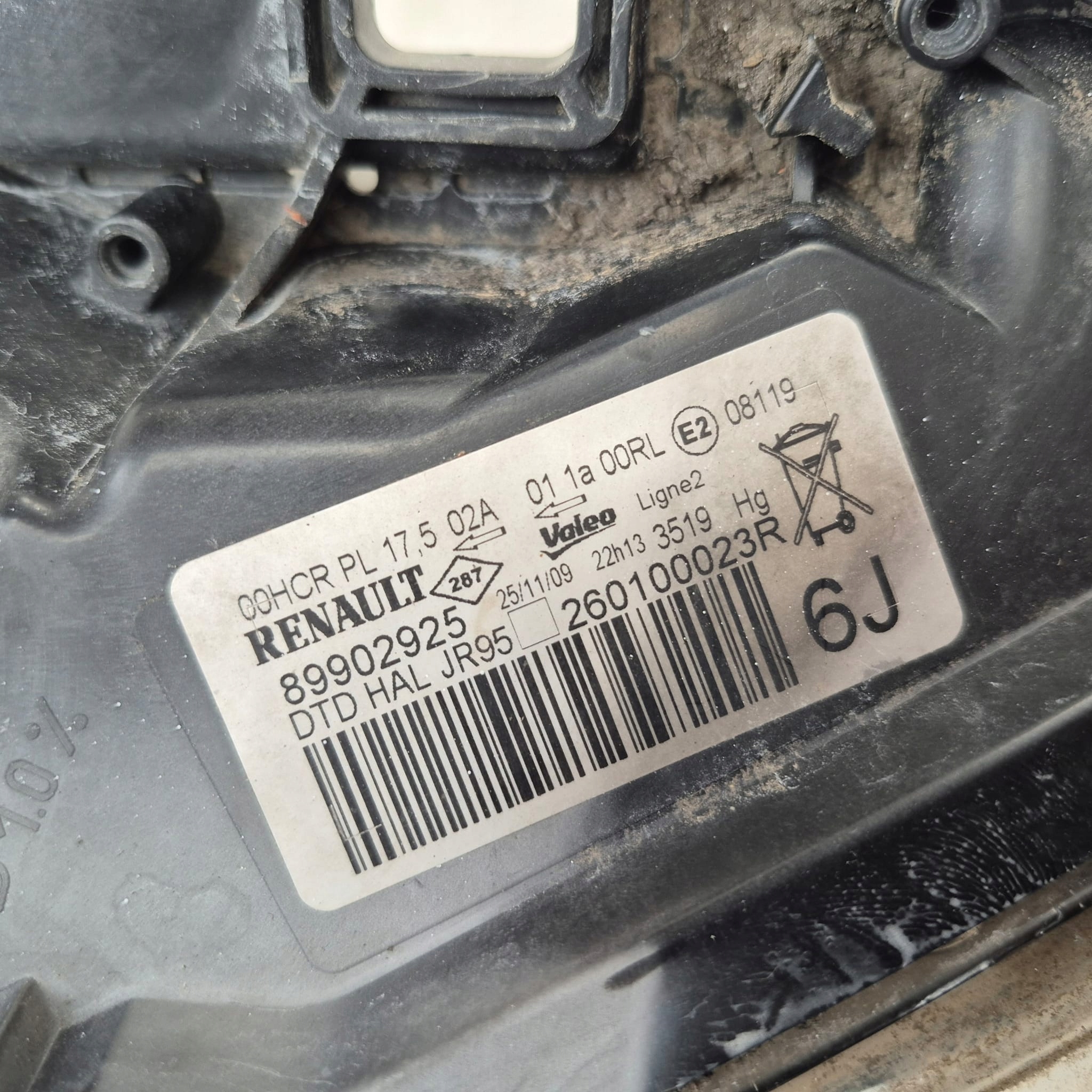 RENAULT SCENIC III 09- light right front front normal 260100023R