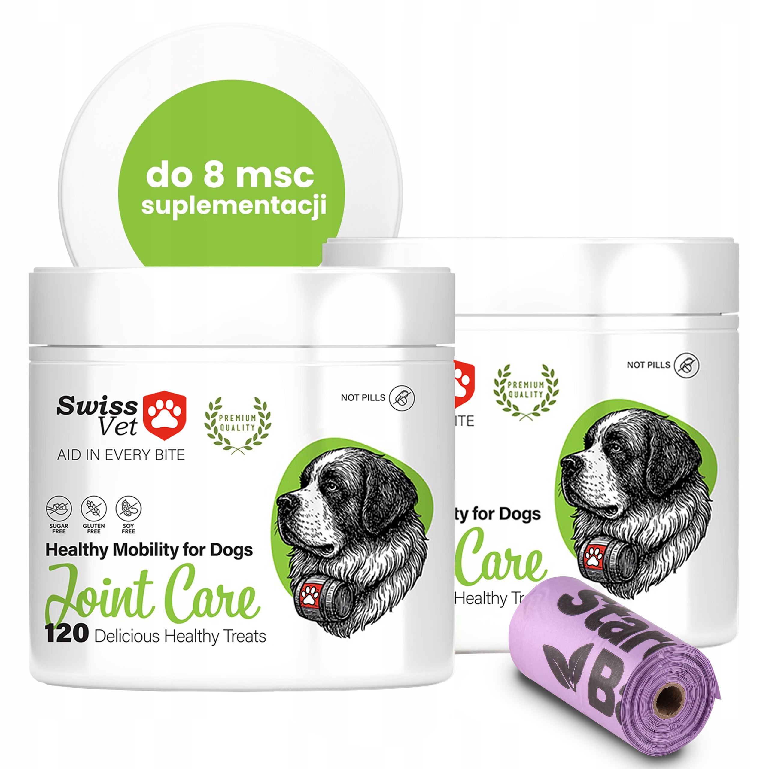 SwissVet Joint Care doplněk pro psy na klouby a kosti 2×120 ks 720 g