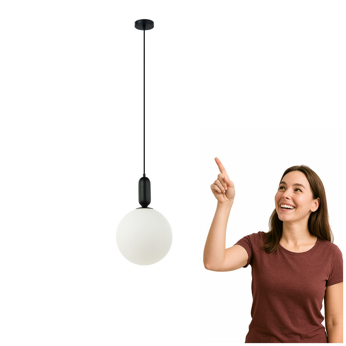 Závesná lampa Aldeva PND-02340-1L-BK Italux