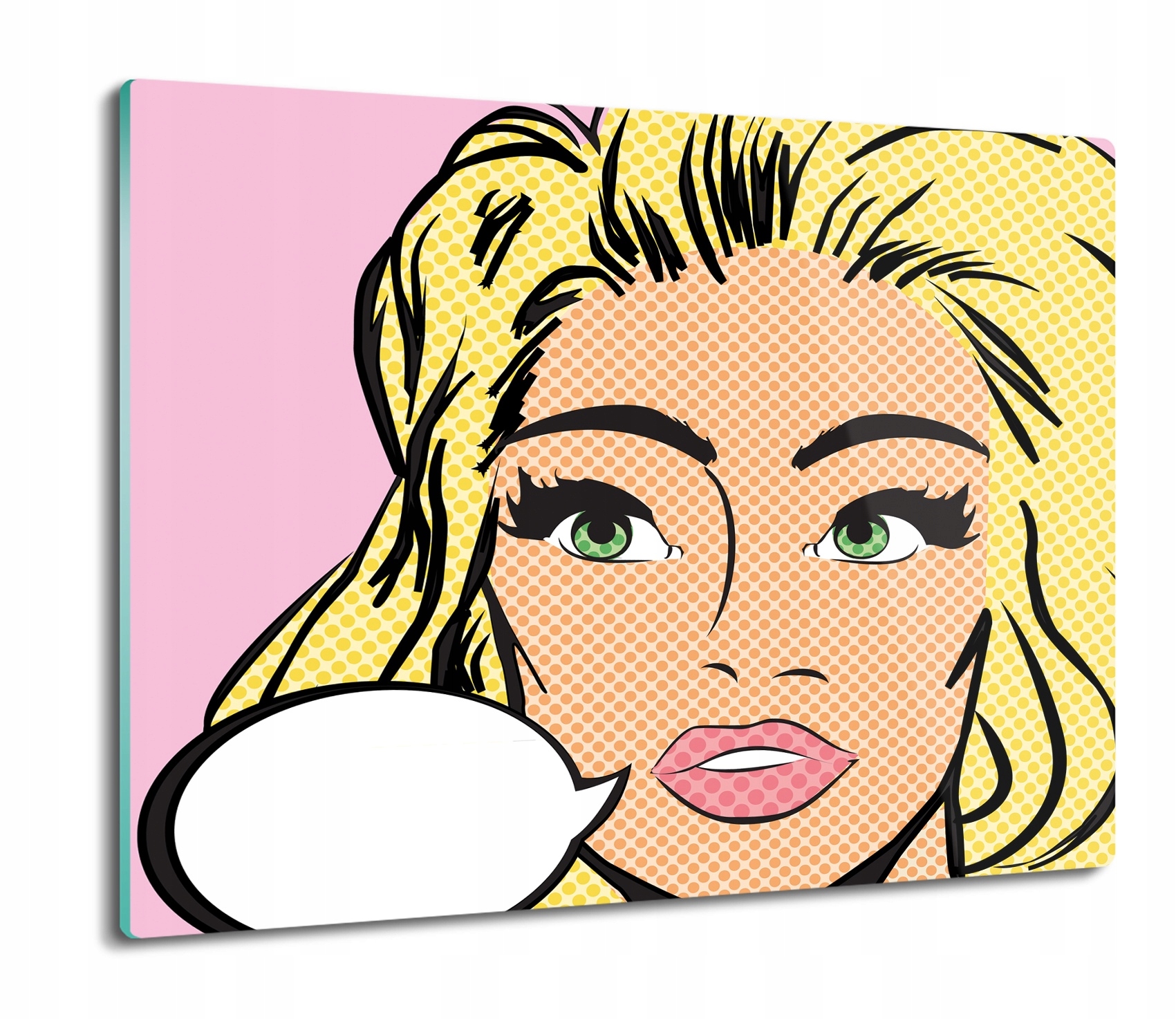 Kuchyňská skleněná deska na krájení Protiskluzová 60x52 Paní dýmka pop art