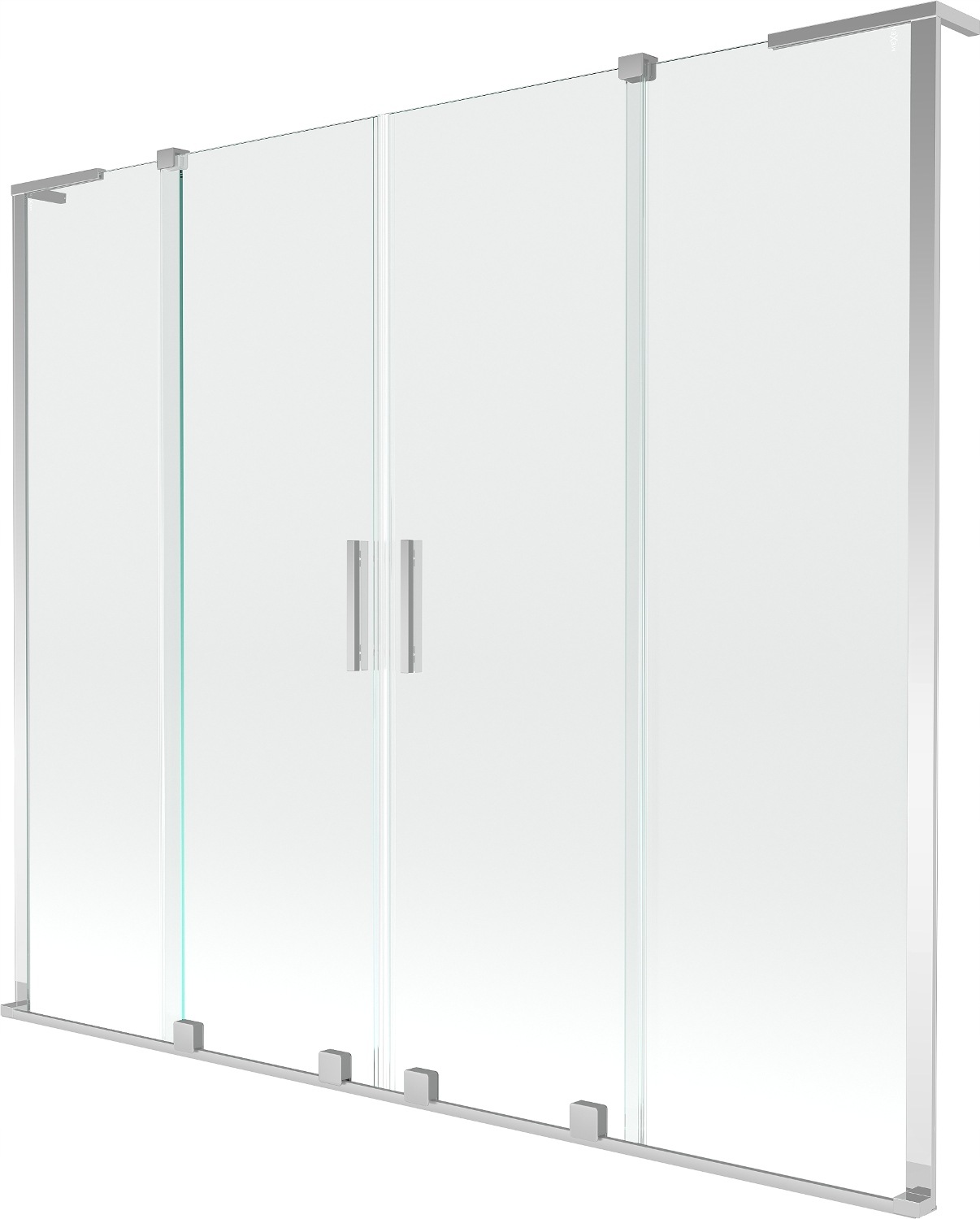 Mexen Velar L Duo Parawan Nawannowy 2-SKRZYDŁOWY Rozsuwany 180X150 Chrom