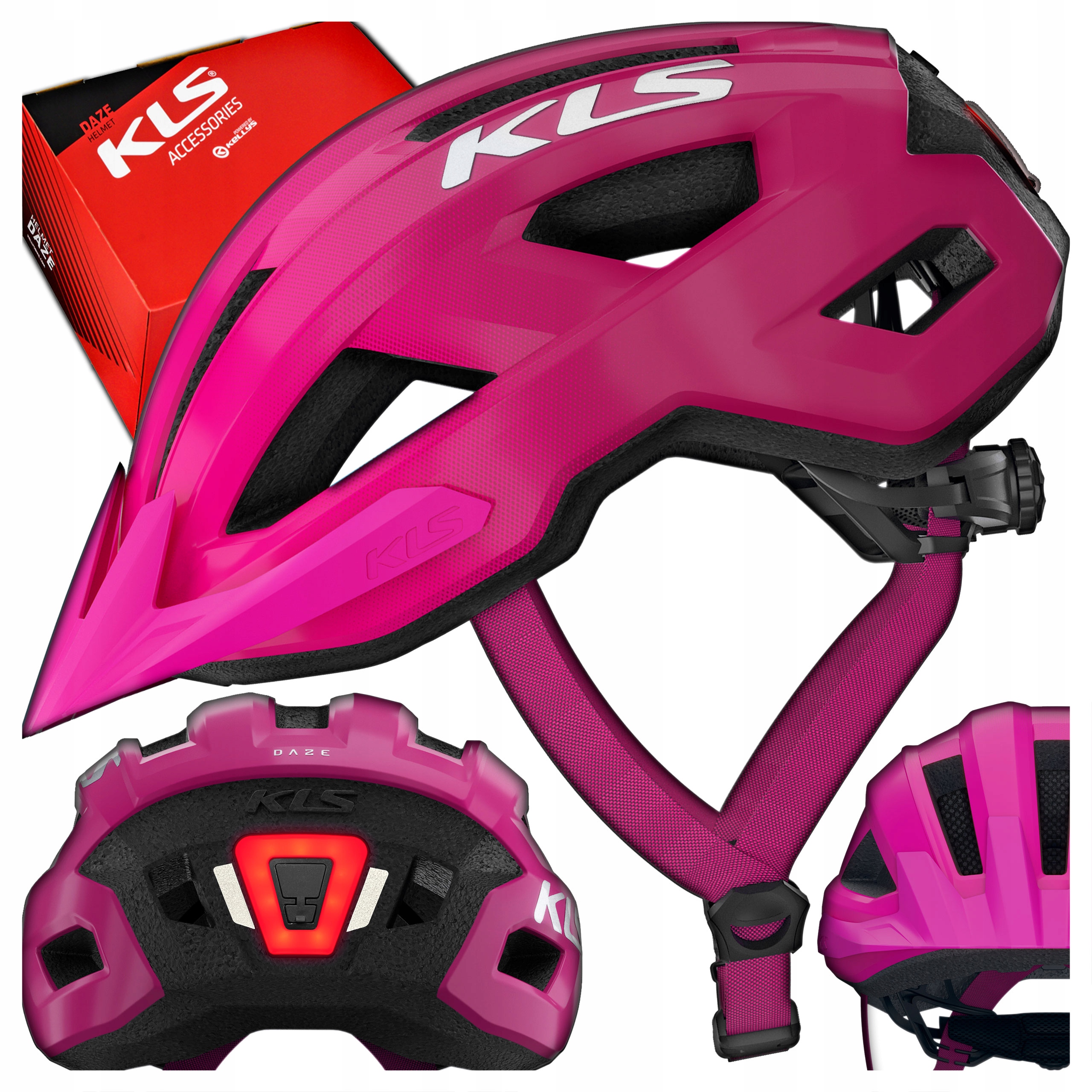 Cyklistická Přilba Kellys Daze Lumio Se Zadním Světlem Pink Růžová M/L 55-58 cm