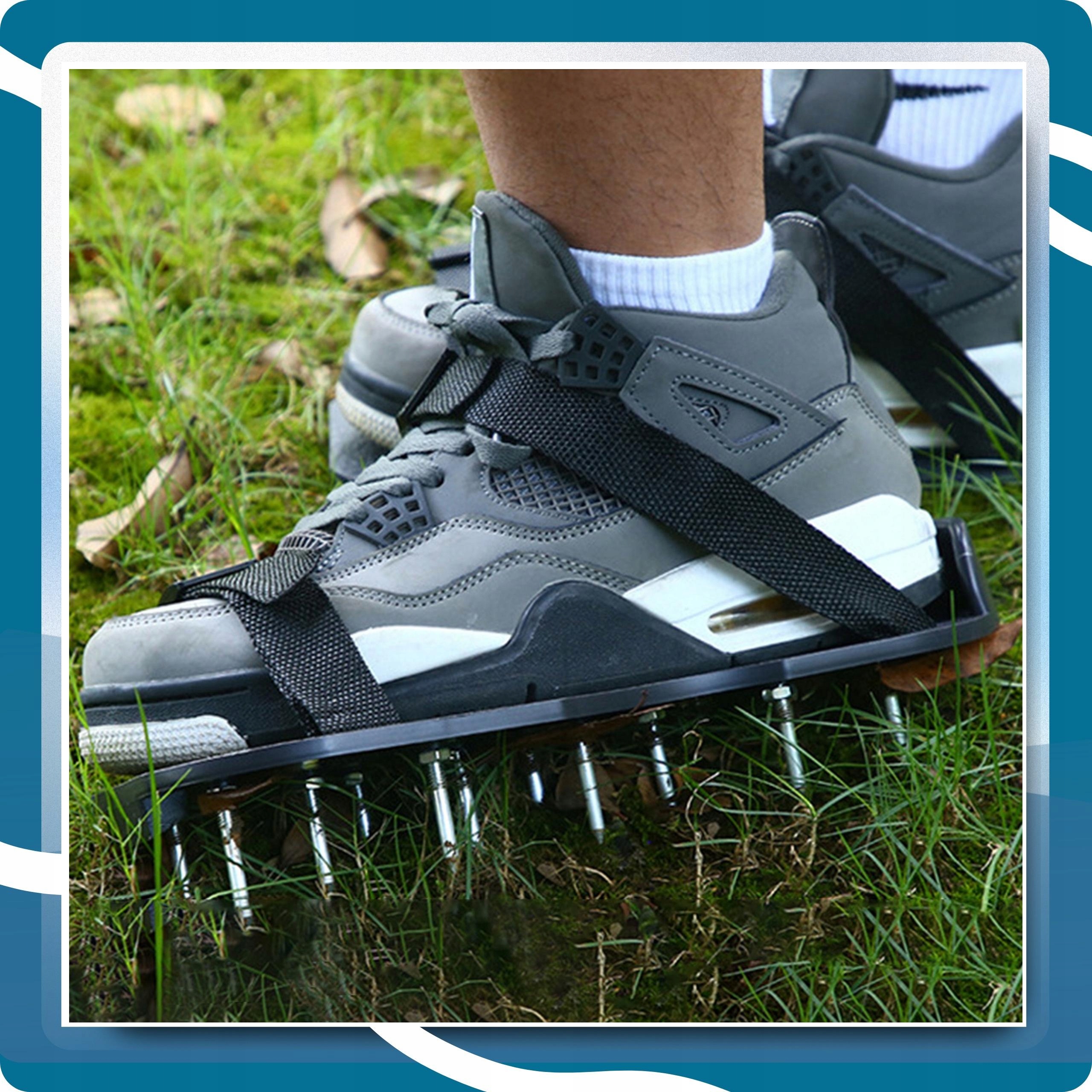 AERATOR OGRODOWY BUTY Z KOLCAMI WERTYKULATOR TRAW Szerokość robocza 13 cm