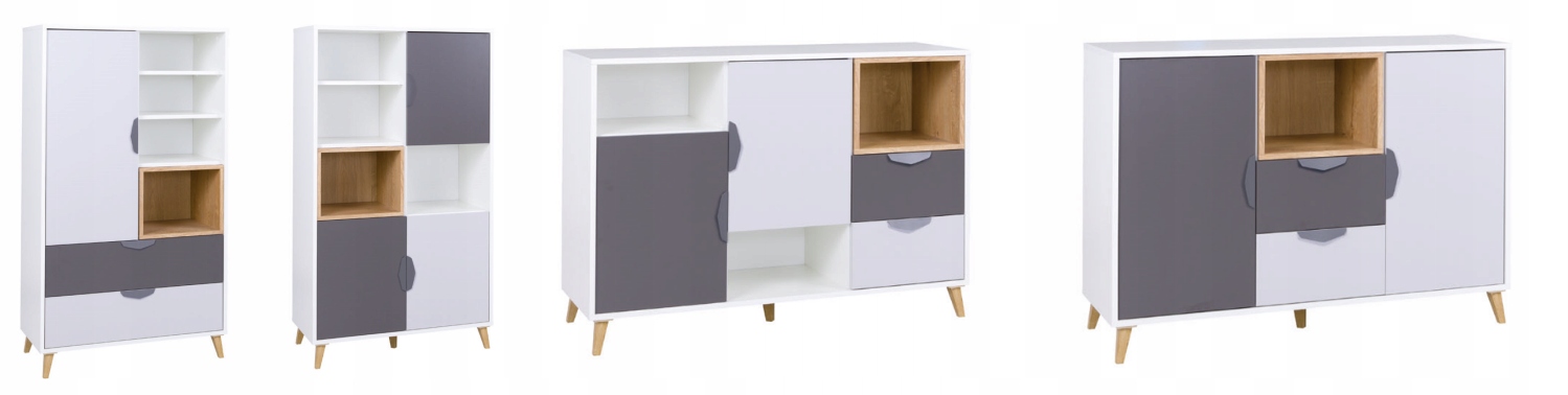 Półka JOKER 12 biały/grafit/szary/dąb lefkas 120/50/25 system młodzieżowy Marka Jurek Meble