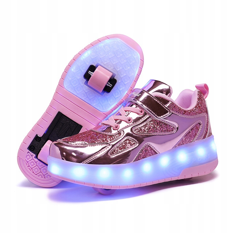 DZIECIĘCE SWIECACE BUTOROLKI BUTY Z ROLKAMI LED ROLKI WROTKI R.28-40