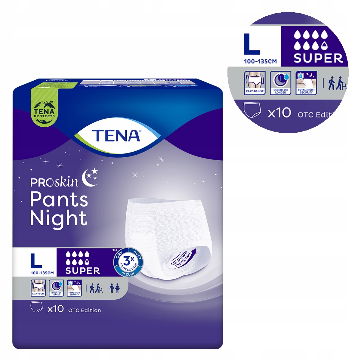 

Majtki Chłonne Tena Pants Night Otc L 10