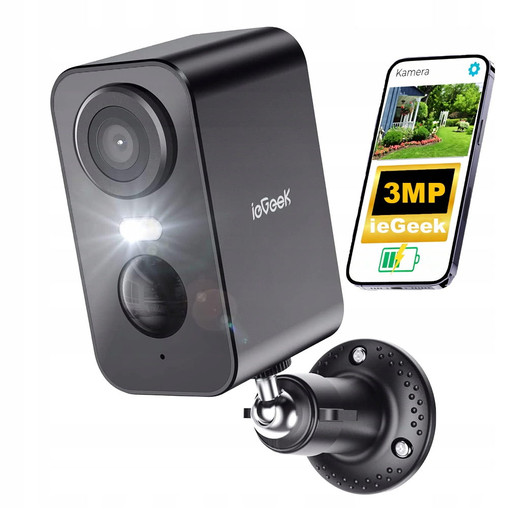 Ip Wifi kamera na baterie Bezdrátová 3Mp 2K s barevným nočním viděním