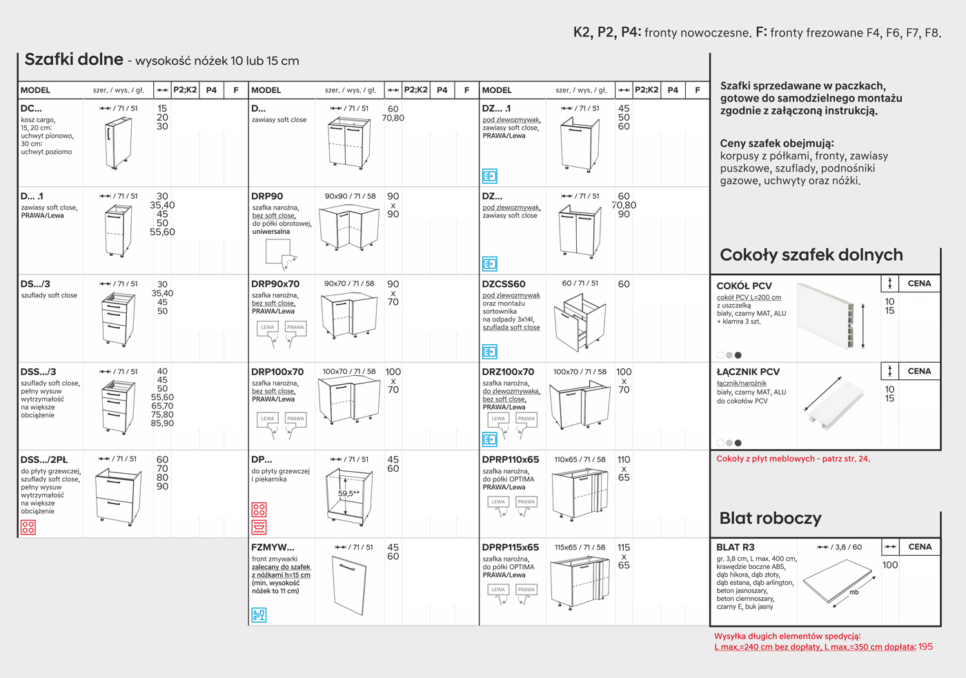 D55.1 - szafka dolna KamMono P4 Montaż meble do samodzielnego montażu