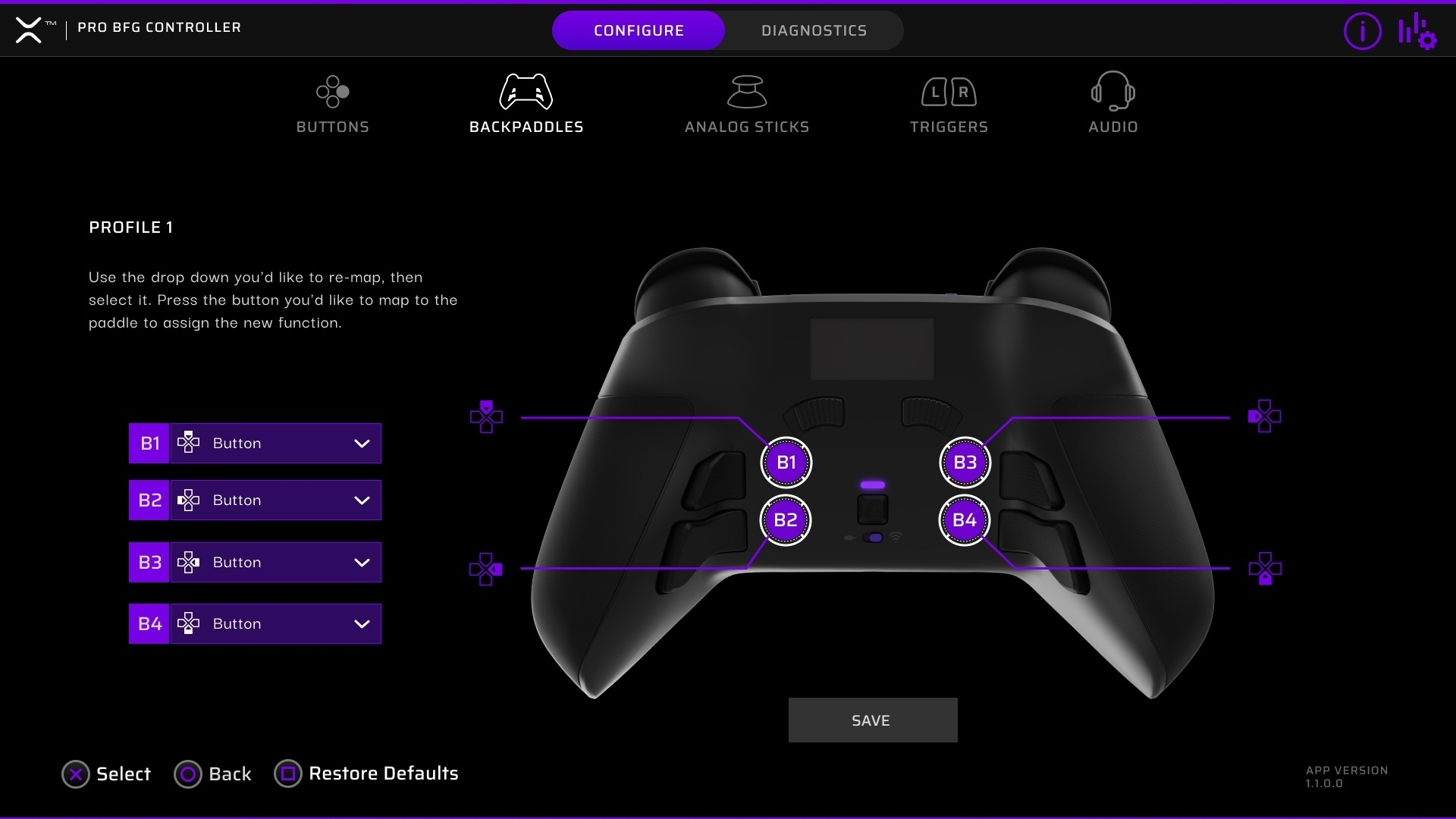Victrix Pro BFG Pro Pad Bezprzewodowy PS5 PS4 PC Tryb pracy analogowy cyfrowy