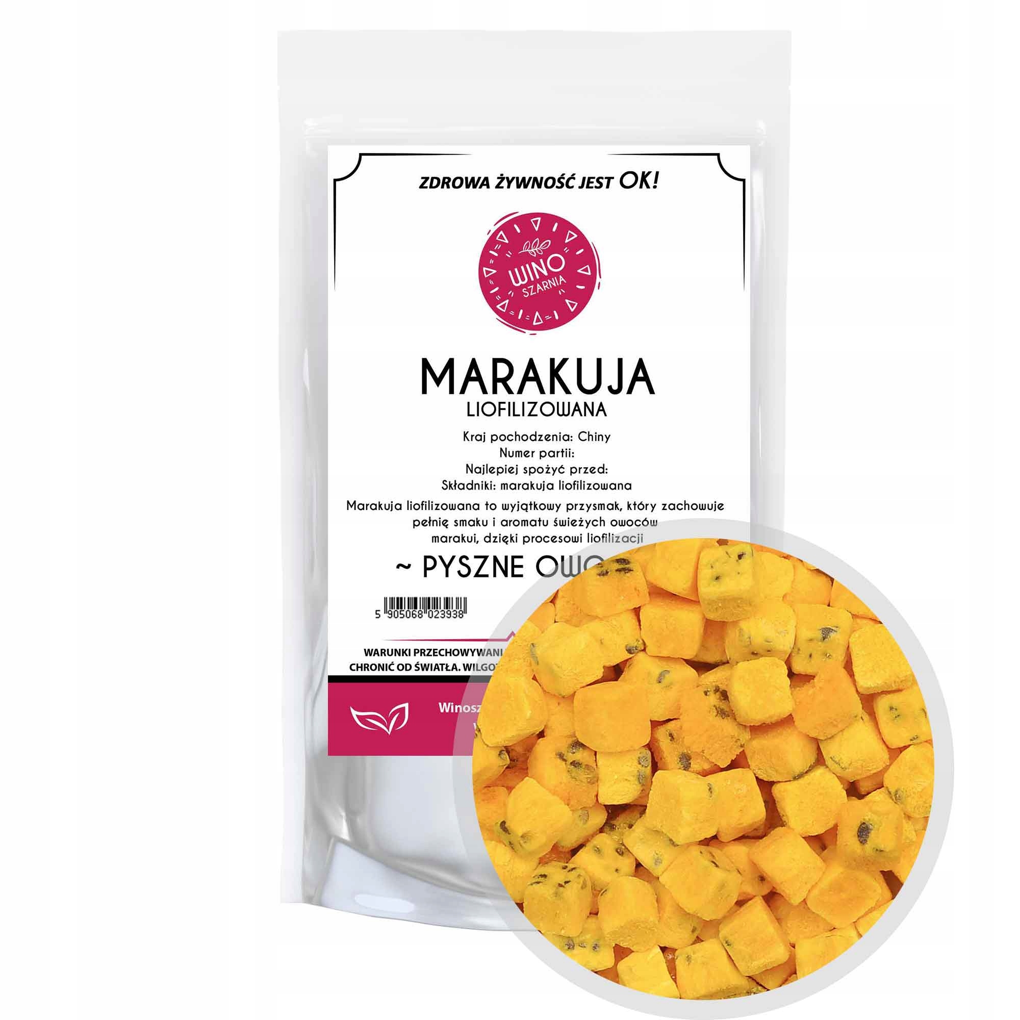 Marakuja lyofilizovaná kostka 1 kg ovoce bez cukru zdravá svačinka
