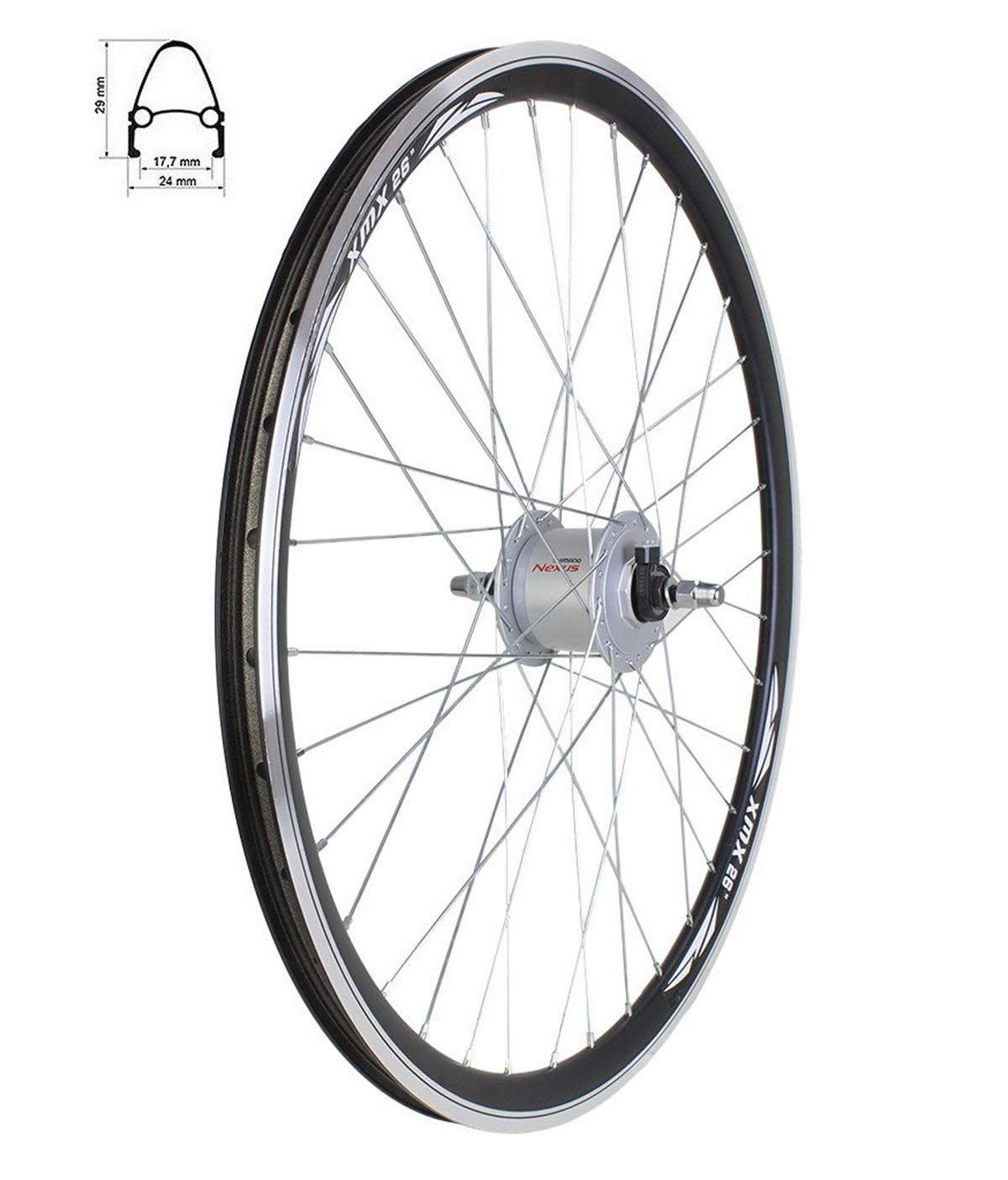 KOŁO ROWEROWE PRZÓD PIASTA SHIMANO Z PRĄDNICĄ 28" Kaseta/ Wolnobieg nie dotyczy