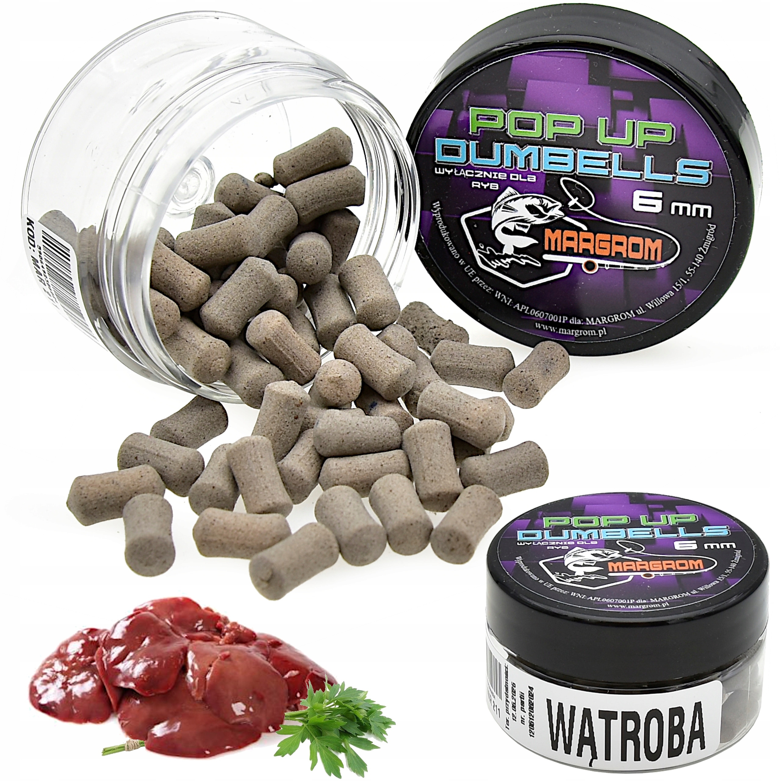 Dumbells Pop Up 6 mm Margrom Wątroba przynęta Method Feeder