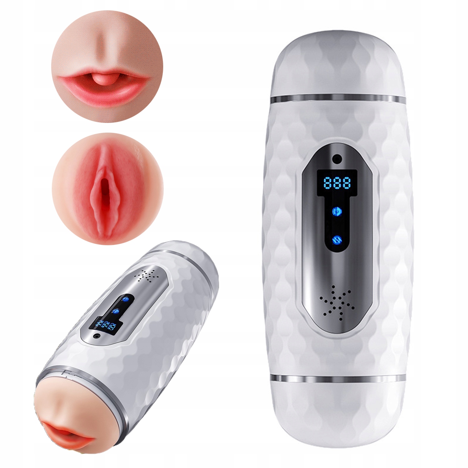 

męski masturbator 2 w 1 z podwójną głowicą