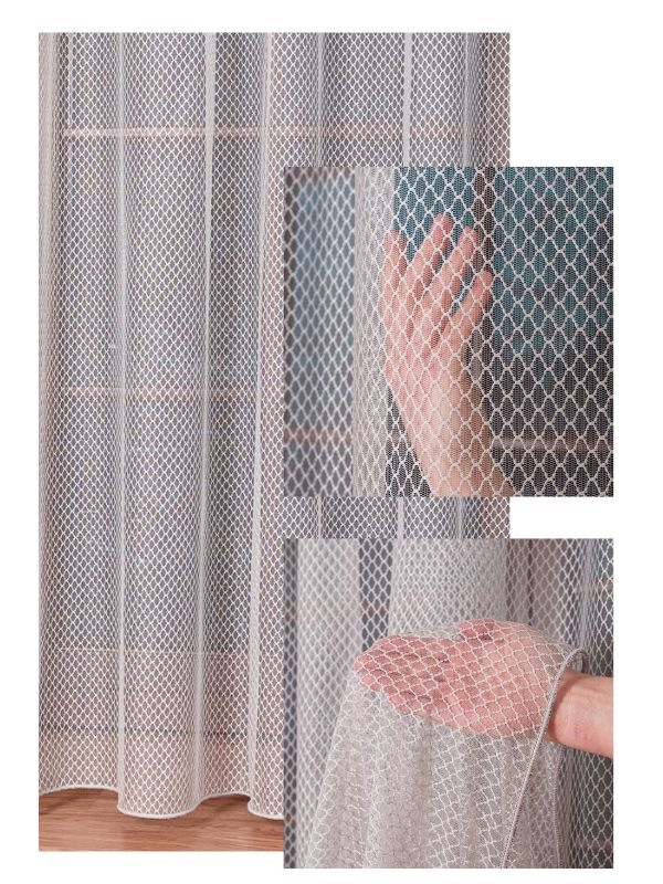 Záclona Neobvyklá Elegantní síťka s páskou na žabky, š.260x160