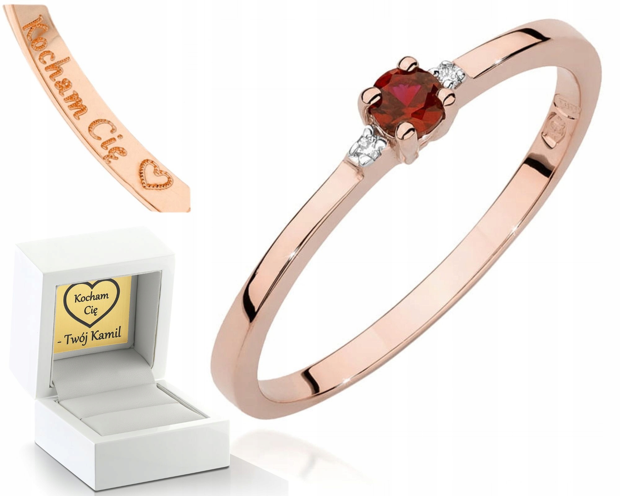 Prstýnek Prsten S Rubíny A Diamanty, Gravírování