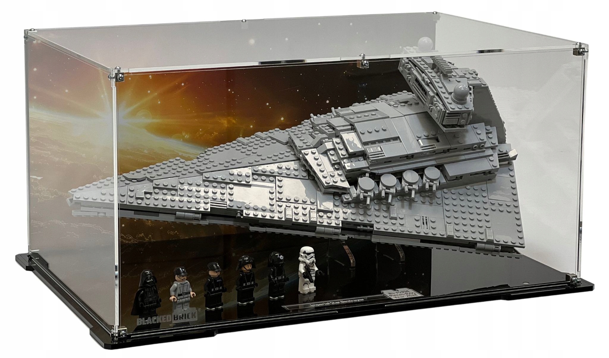 Vitrína s pozadím Blacked Brick pre Lego 75394 Star Wars Hviezdny ničiteľ