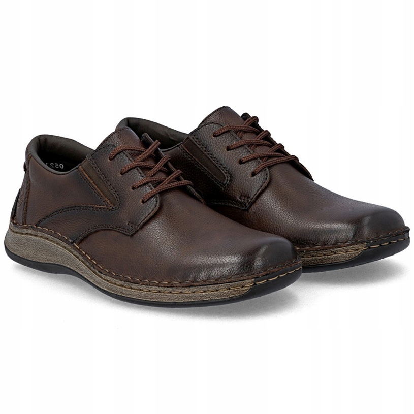 Pánské kožené polobotky Rieker 05211-25 Brown kůže Extra tuhost Vel. 41