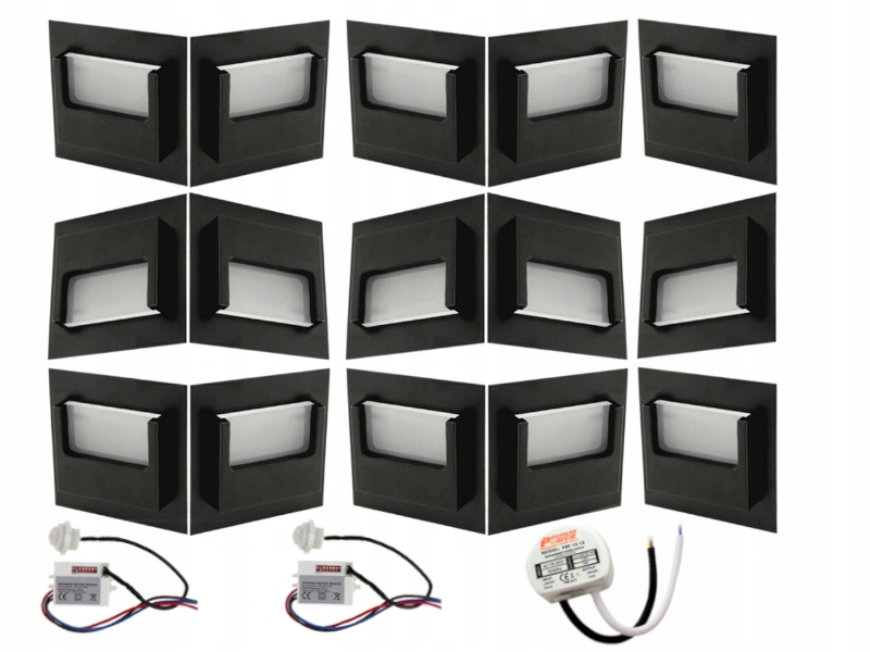 Set podsvícení schodů a obrouček 15ks Komplet