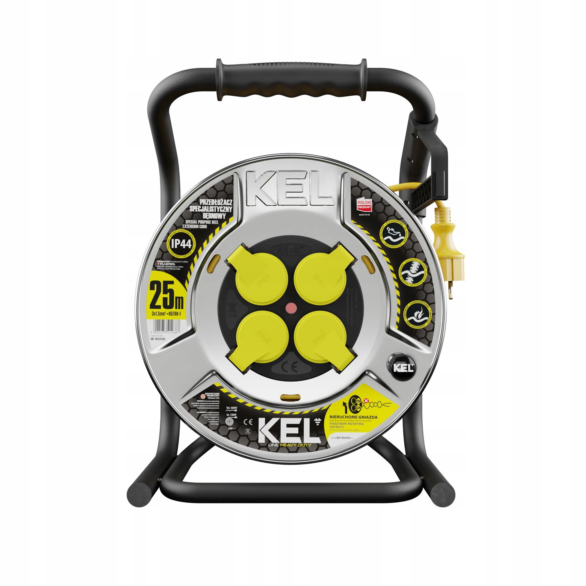 Predlžovací Kábel bubnový Kel W-99256 čierny 25 m