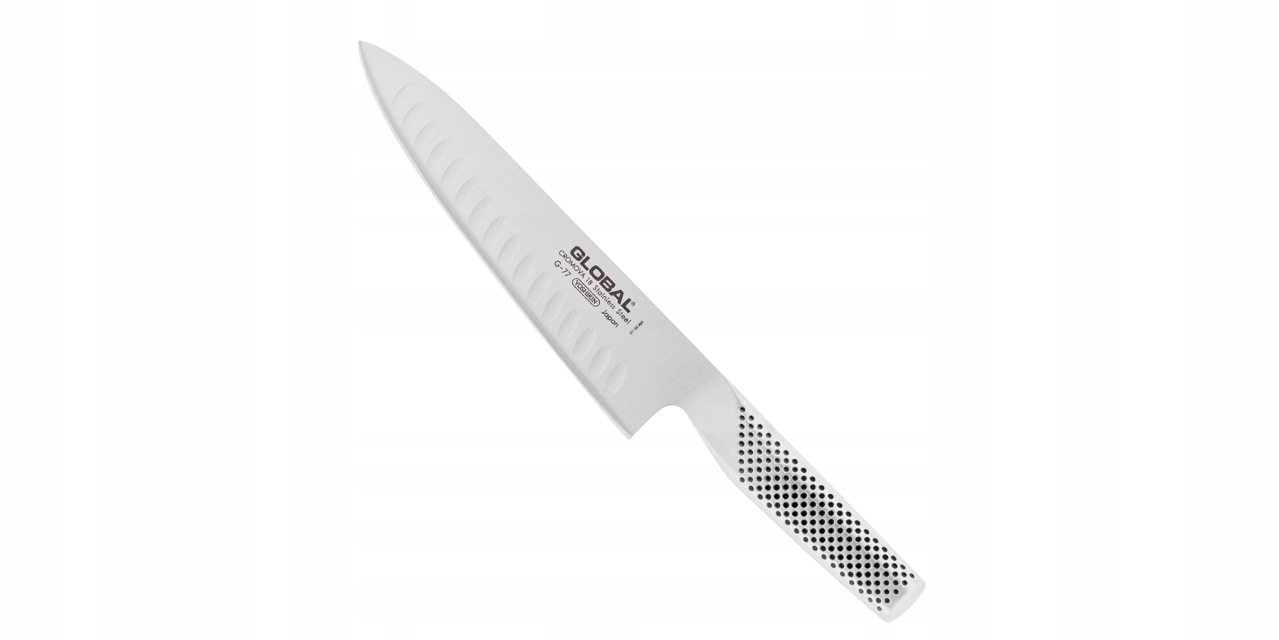 Nůž šéfkuchaře 20 cm, drážkovaný, Nový Global G-77