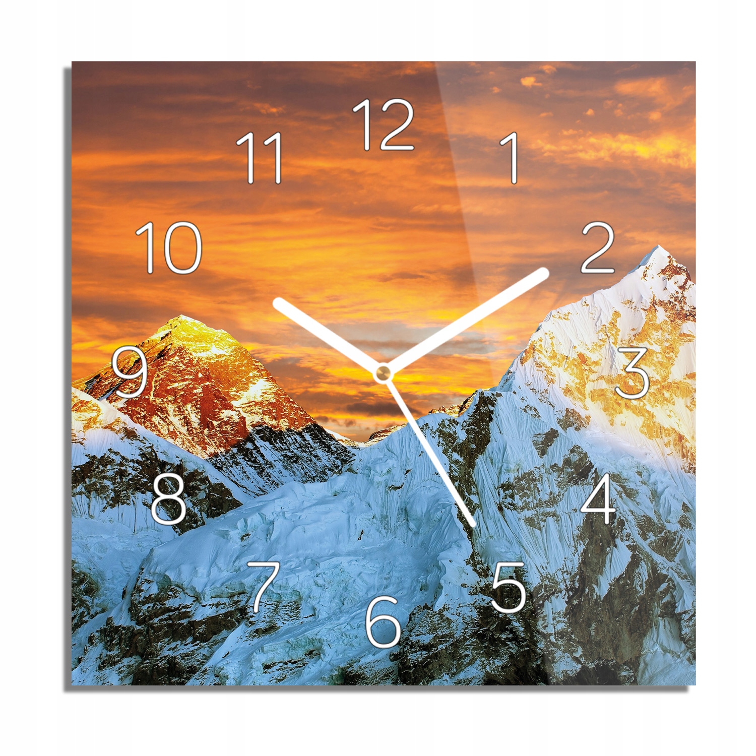 

Mount Everest góry zegar na szkle kwadrat 30x30