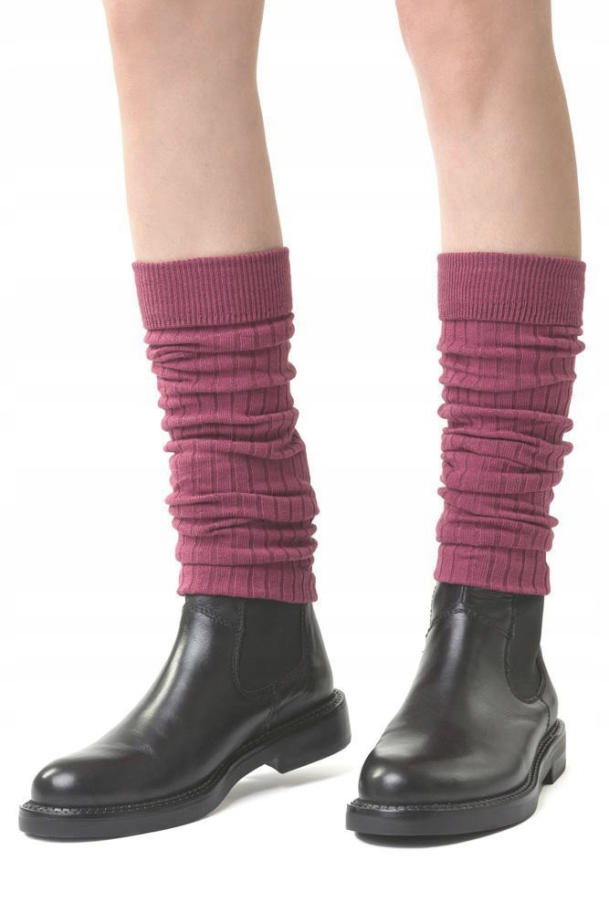 Getry damskie bawełniane Steven jasne BORDO