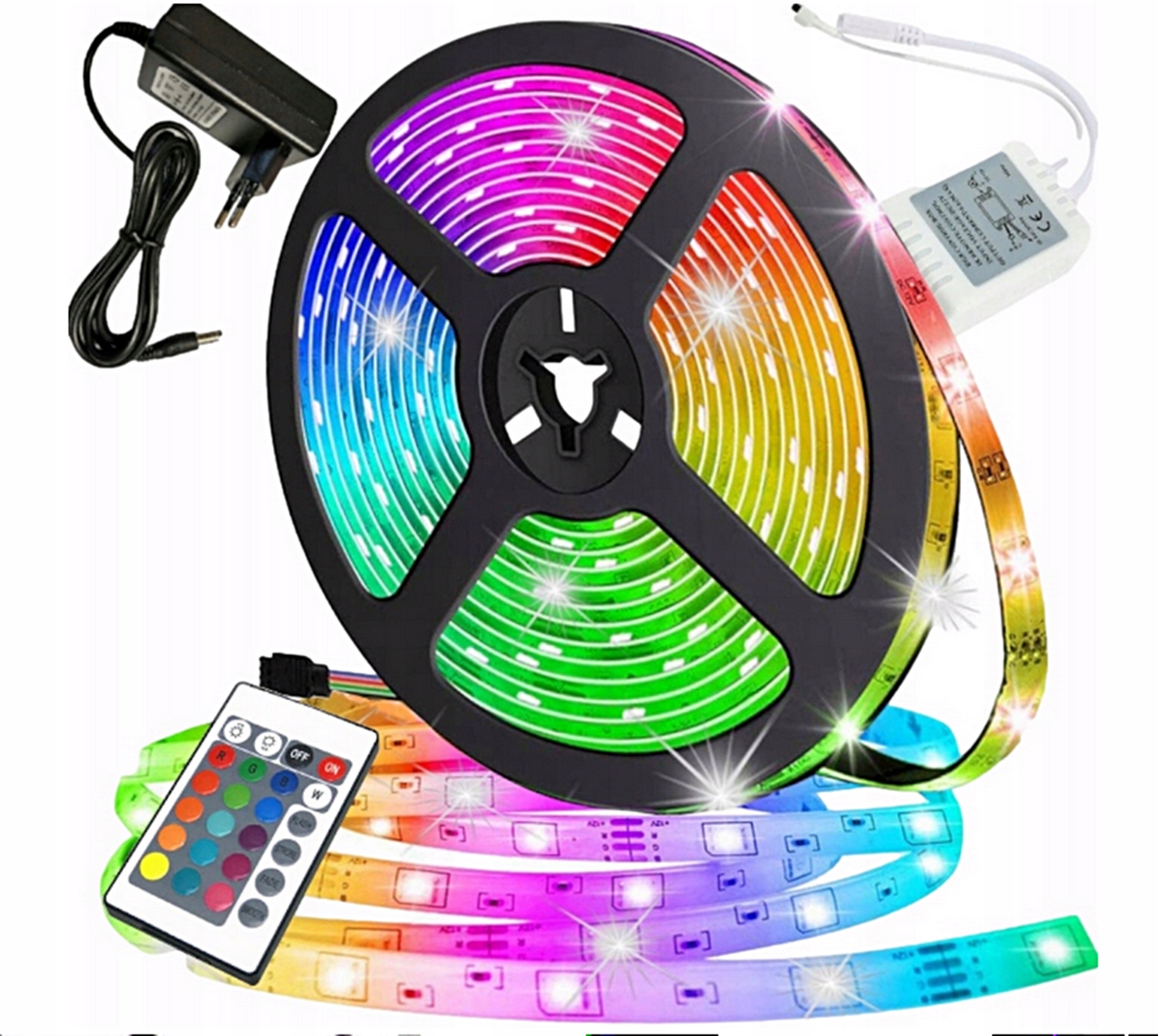 WODOODPORNA KOLOROWA TAŚMA SMD LED RGB IP44 +PILOT Stan opakowania oryginalne