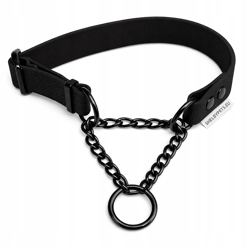 Polostahovací obojek Martingale M pro středního psa Hexa Biothane černý