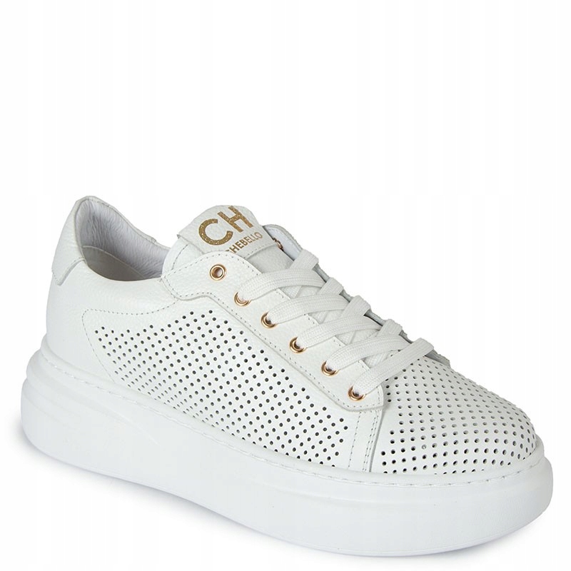 Chebello 4680 Bílé Kožené Mokasíny Na Platformě 37