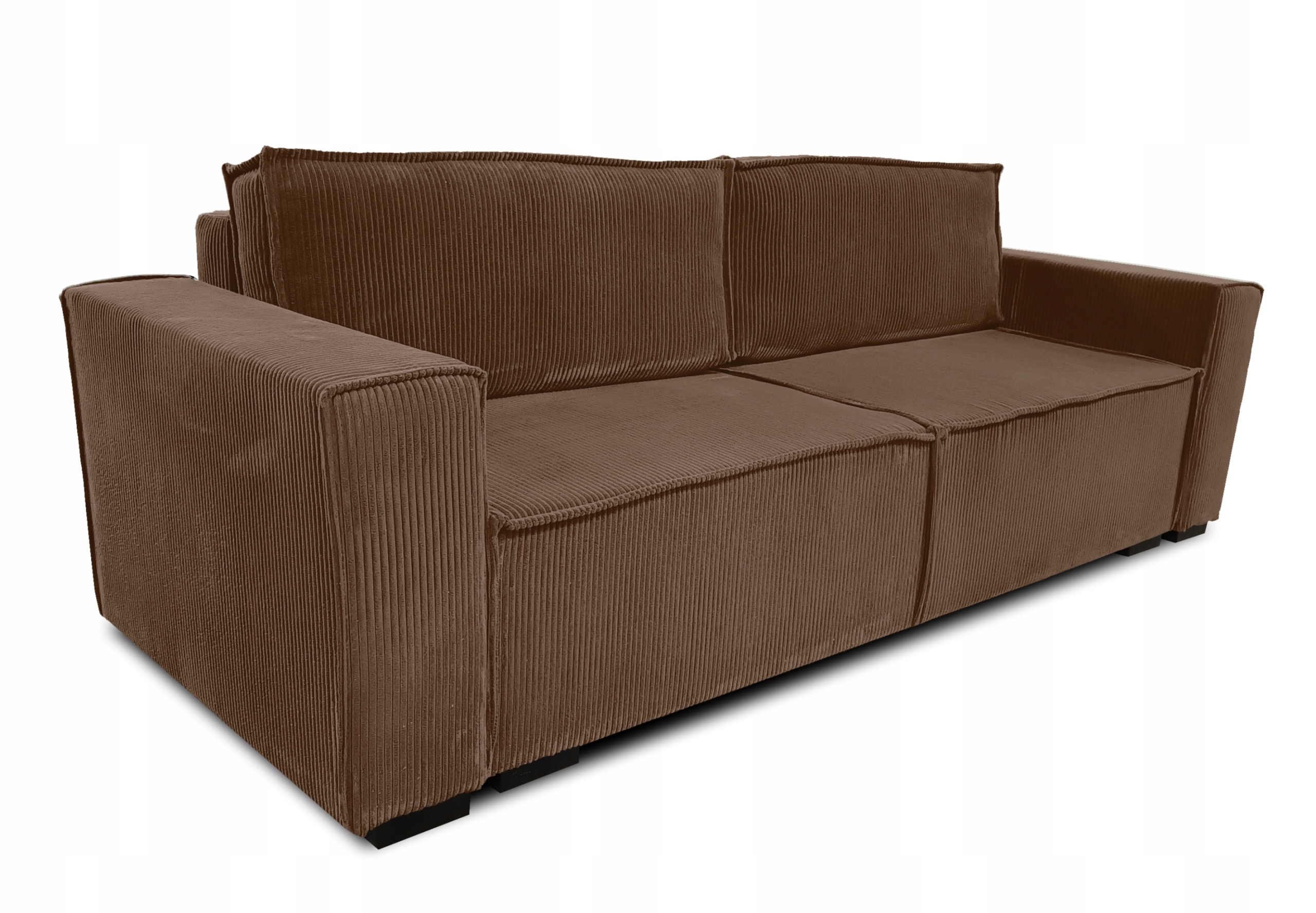 sofa SMART pudrowy brązowy sztruks Poso funkcja spania pojemnik